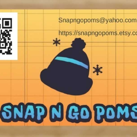 @snapngopoms ~ Support a POSHER ~ 1 Blue Adult Hat w/ 1 Cream Changeable Pom NWT - Picture 2 of 4